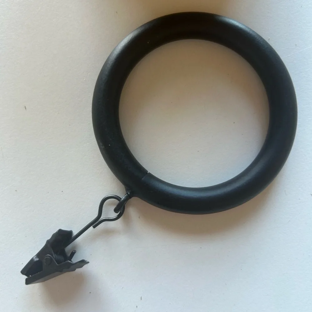 West Elm Black Curtain Clip Rings Set